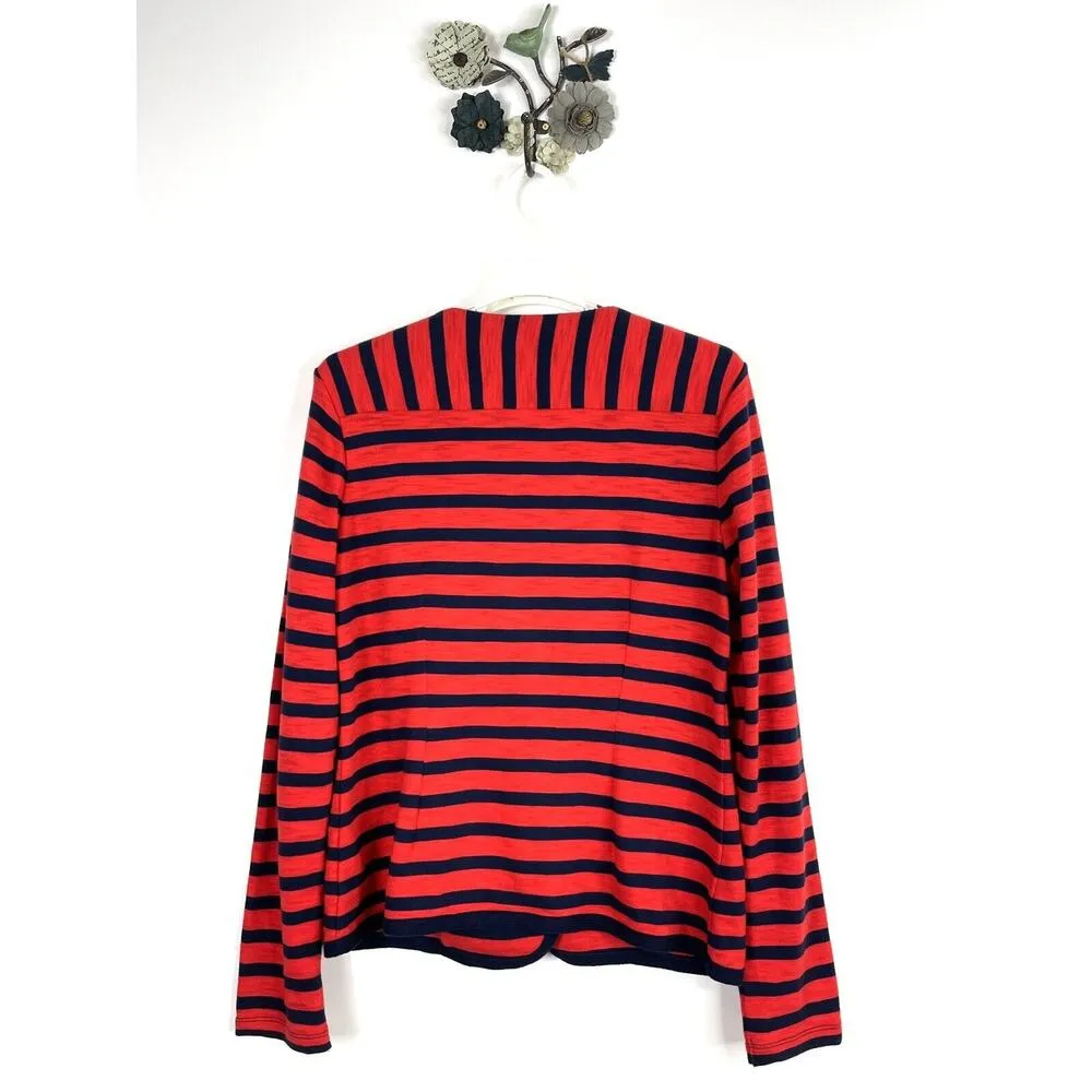 CAbi Yacht Club Jacket Blazer Red/Navy Striped Nautical Style 224 Women's Medium - Image 6