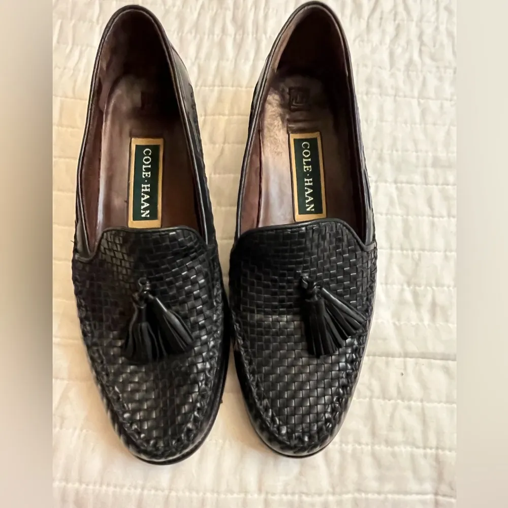 Cole Haan Country Natalee Black Woven Leather Loafers - Image 4