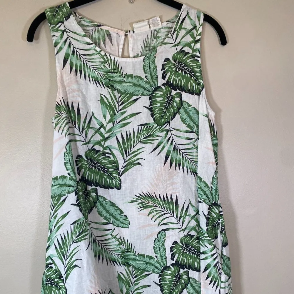 C & C California Palm Tree Linen Shift Dress - Image 3