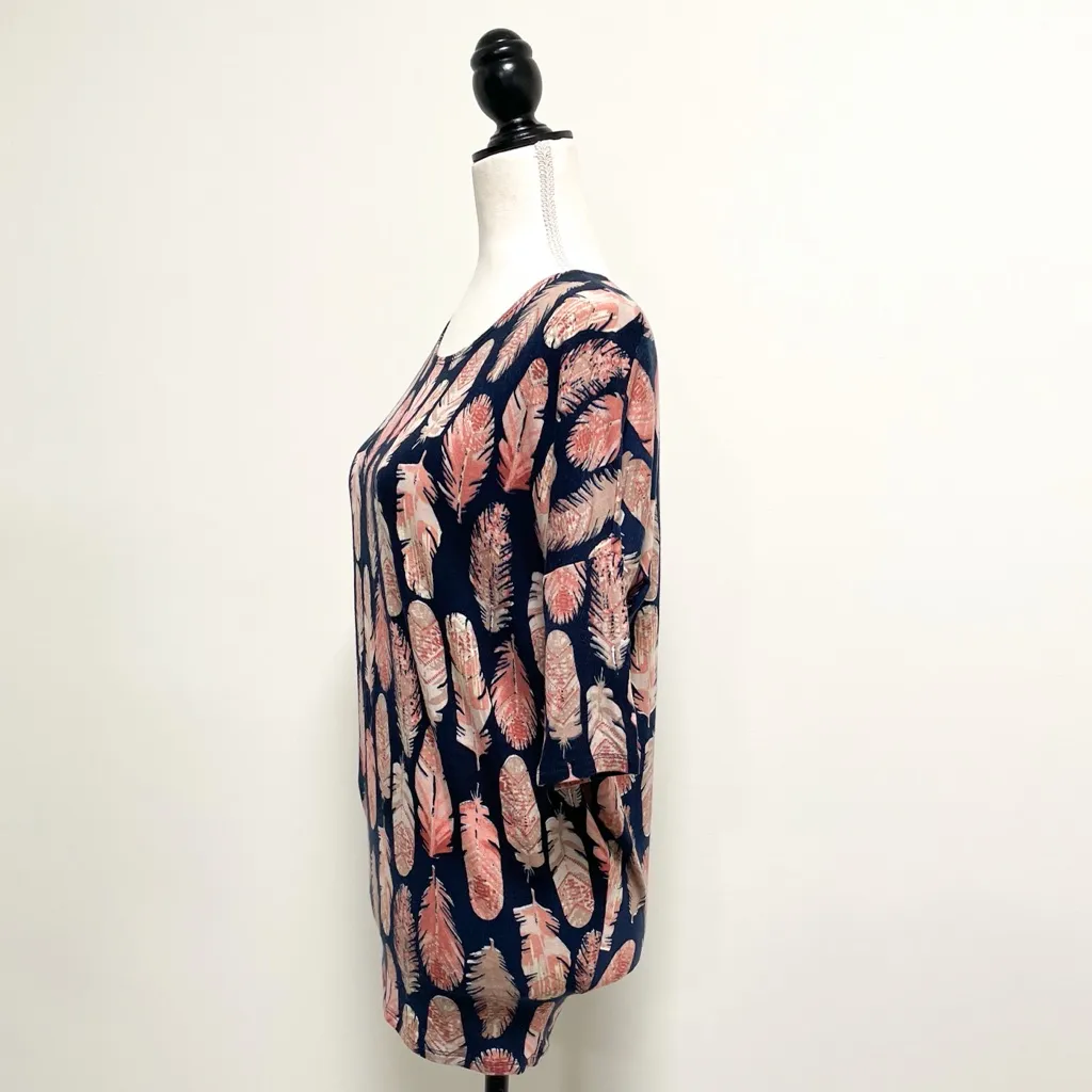 Agnes & Dora Feather Dolman Sleeve Tunic XXS NWT 3/4 Sleeves Navy - Image 5