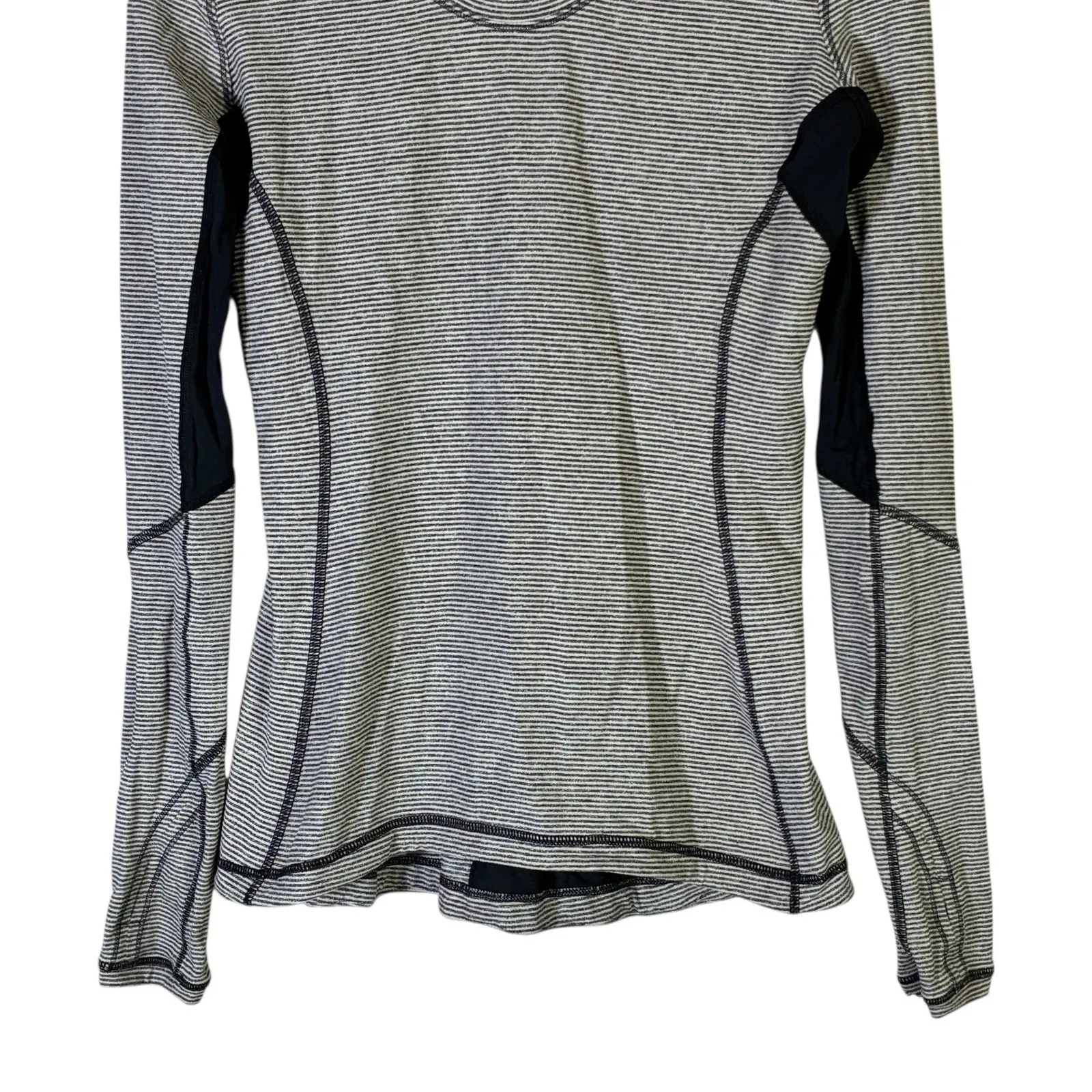Lululemon Star Runner Long Sleeve Top Womens 10 Tan Striped Athleisure Fitness - Image 4