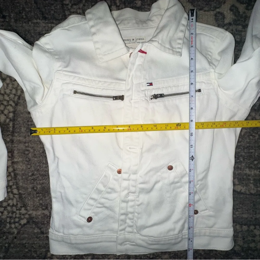 Tommy Jeans Vintage Y2K Women’s Size M White Multi Zipper Denim Jean Jacket - Image 8