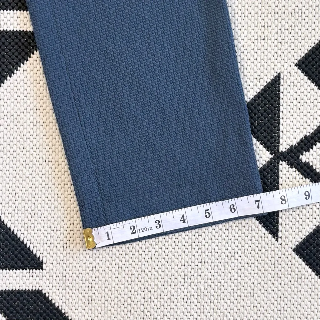 Agnona x Bergdorf Goodman Textured Cotton Blend Straight Leg Trousers in Navy Blue Size 8 - Image 6