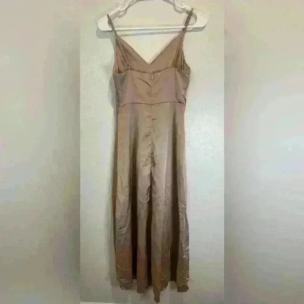 Showpo. NWT Women’s TREASURING YOU WRAP MIDI DRESS IN MOCHA SATIN‎ Size 8 - Image 8