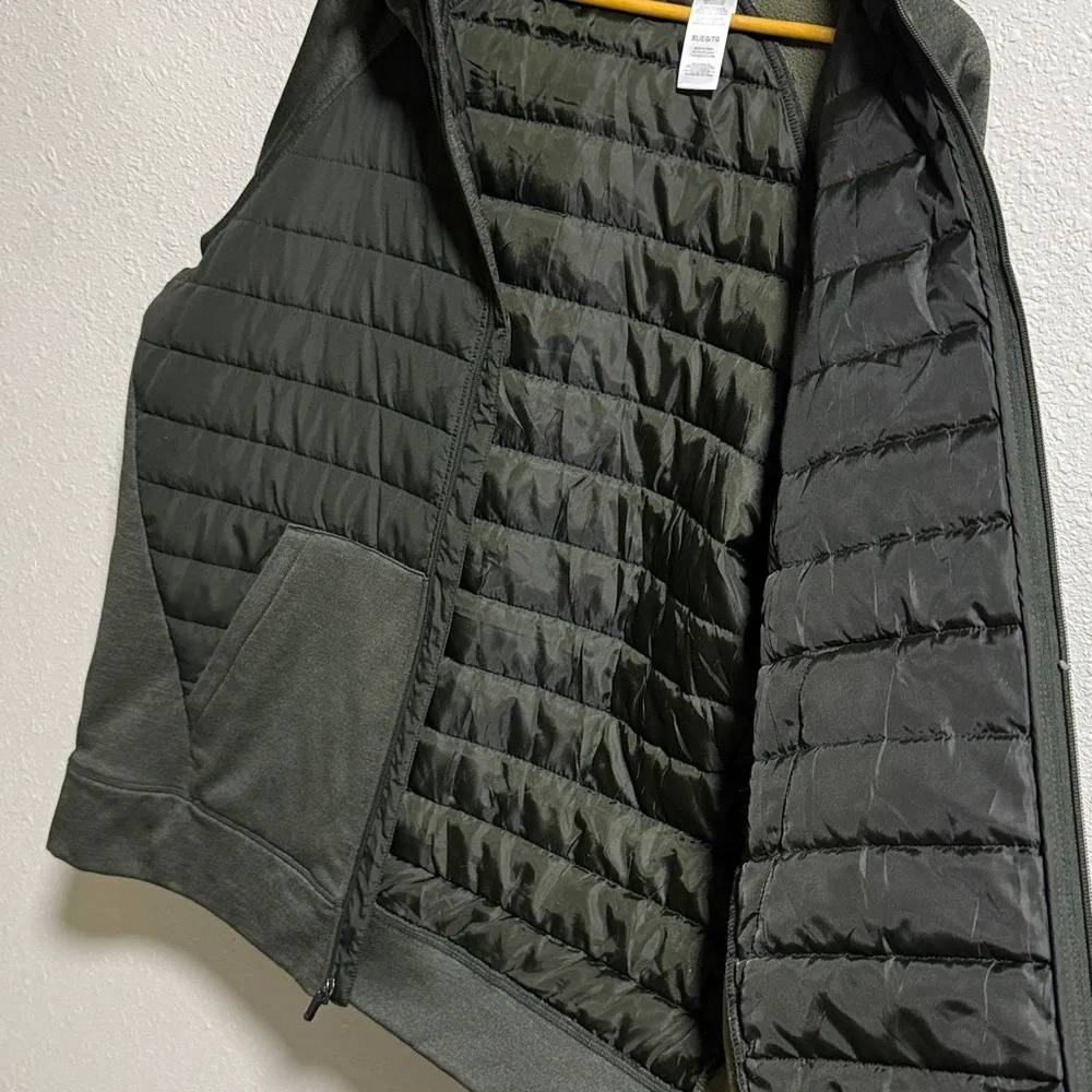 Reebok olive green quilted full zip hooded jacket men's XL‎ - Image 9