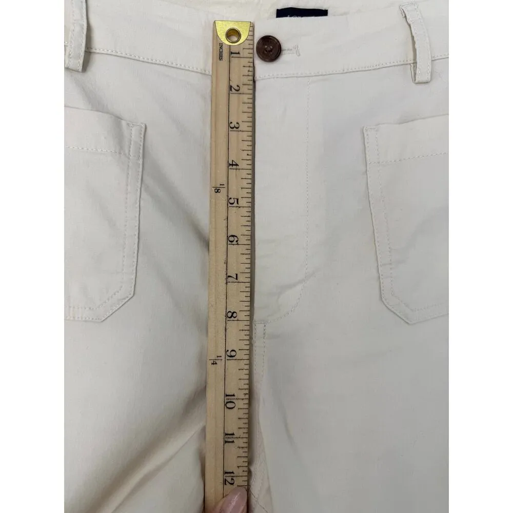 J.Crew Factory Linen Blend Pants Women 32/14 Beige Wide Leg Relaxed Coastal - Image 7