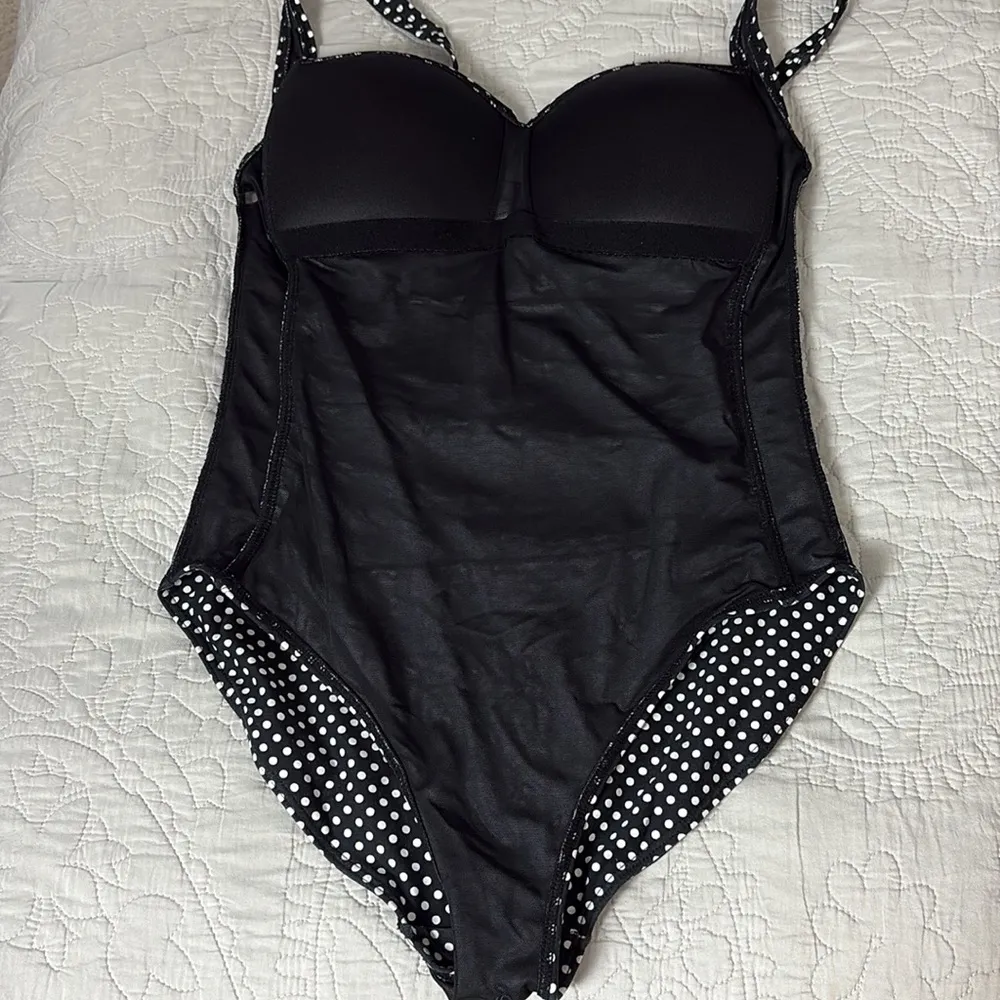 Niptuck Multi Fit Cup One Piece Swimsuit Black White Polka Dot Size 8 - Image 11