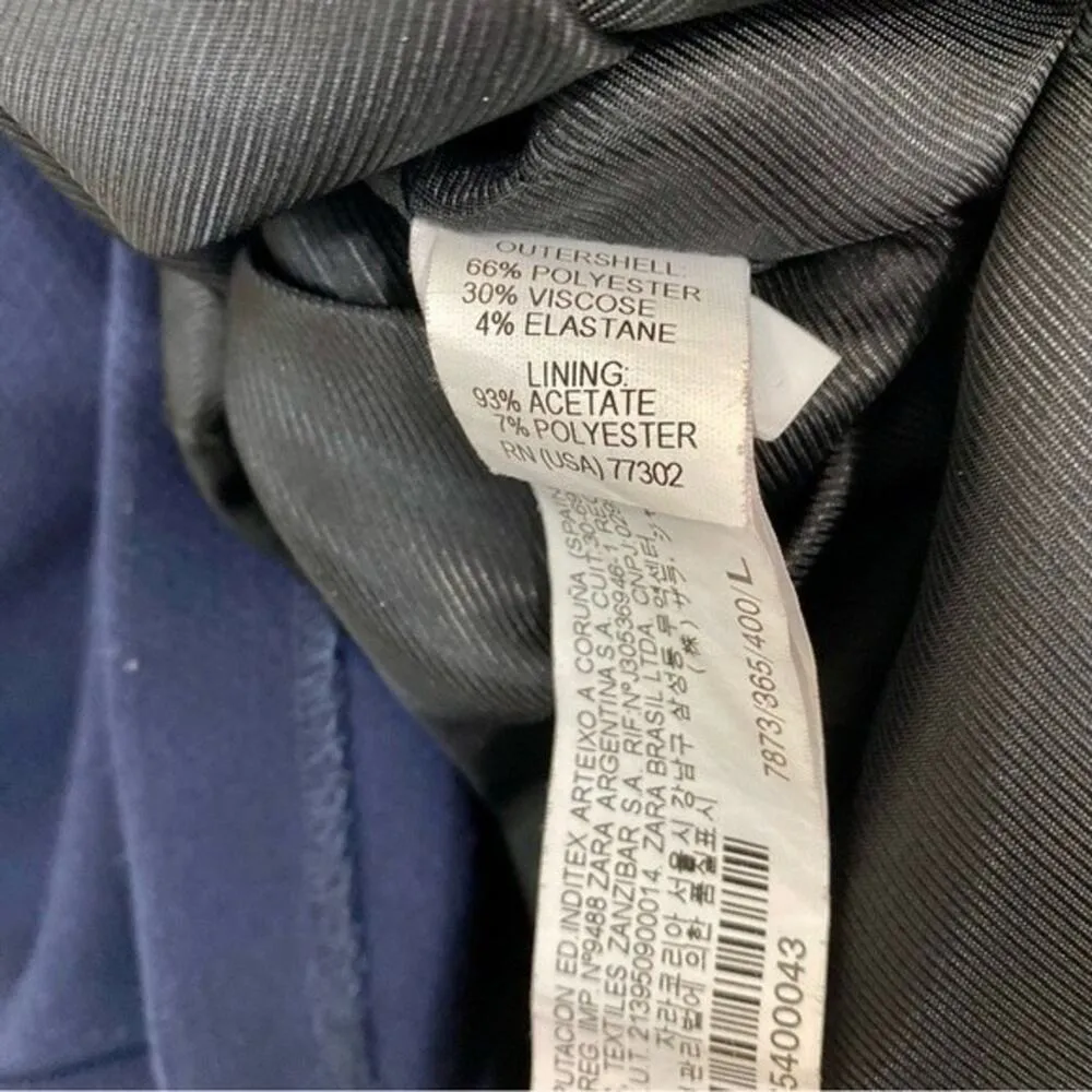 Zara Basic Women’s Cap Sleeve Classic Pencil Dress Navy Blue Size Large EUC - Image 5