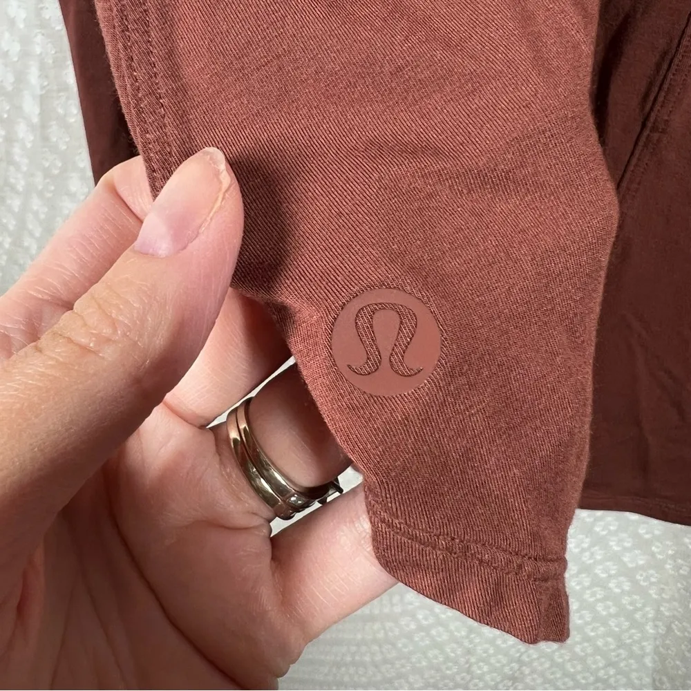 Lululemon Brown Long Sleeve Flowy‎ Scoop Neck Top - Image 4