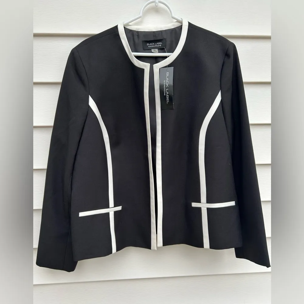 Black Label Blue and White Tailored Blazer - Image 2