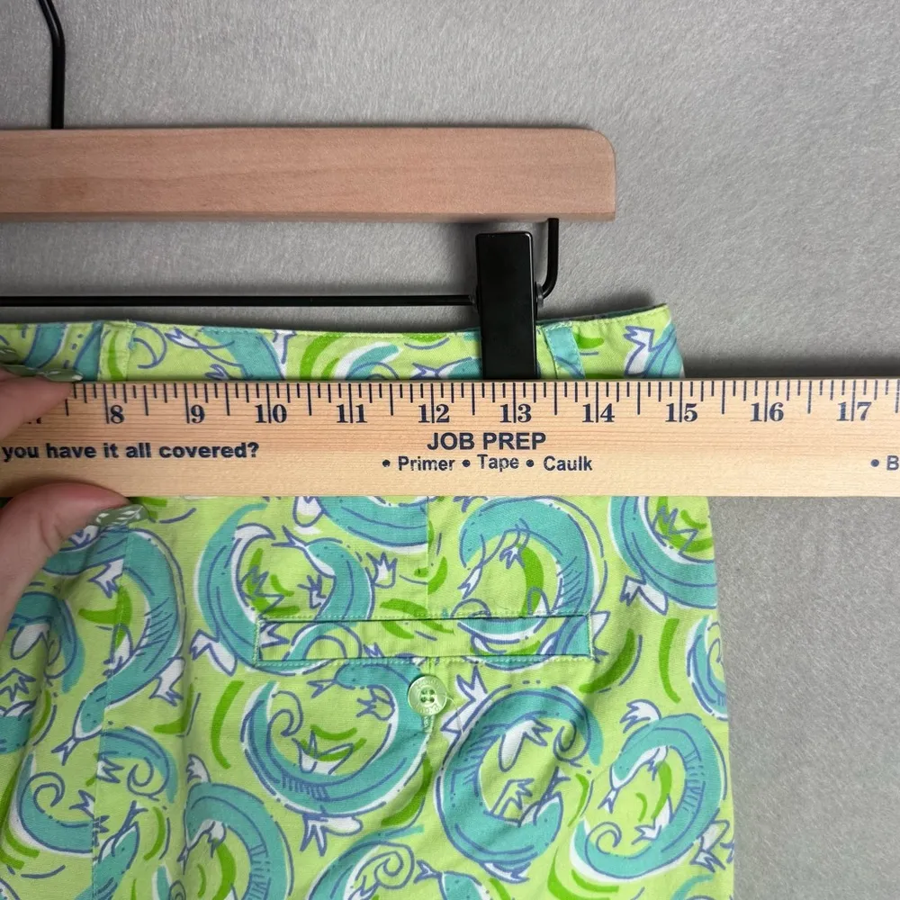 Lilly Pulitzer Women Vintage Crop Pants Leapin Lizard Zip Up White Label Green 4 - Image 7