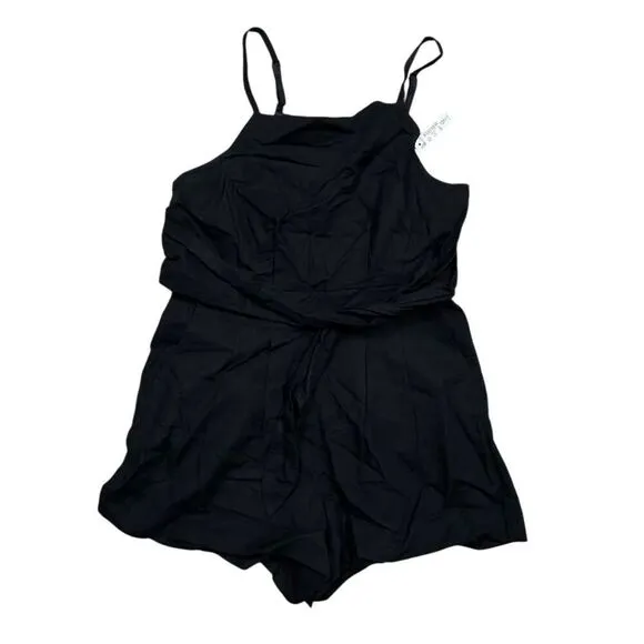 NWT Madewell Women's Tie-Waist Romper Black Size 2 Summer Casual Linen‎ Vacation - Image 4