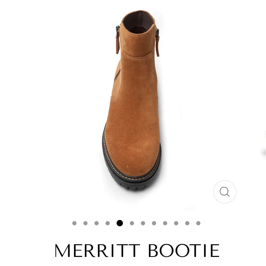 🆕 Me Too Women's Merritt Boots 11 Brown‎ Leather Zip Booties NEW - Image 3