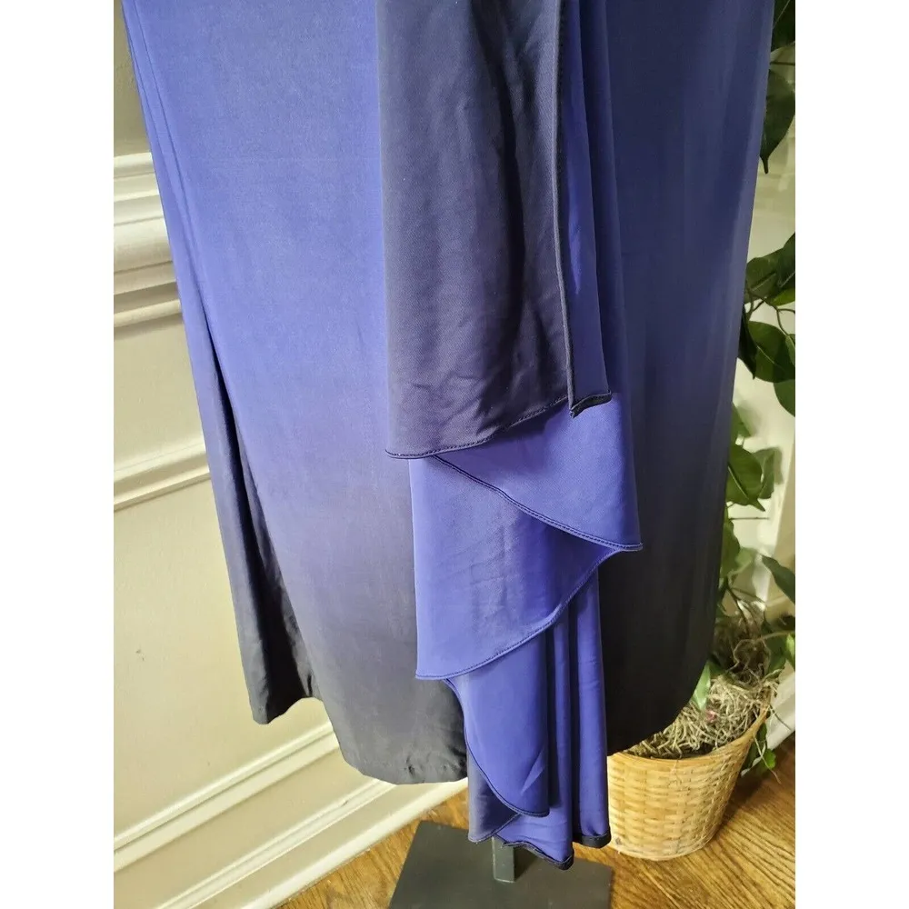 Onyx Nite Women's Blue Polyester Sweetheart Neck Sleeveless Long Maxi Dress 12 - Image 6