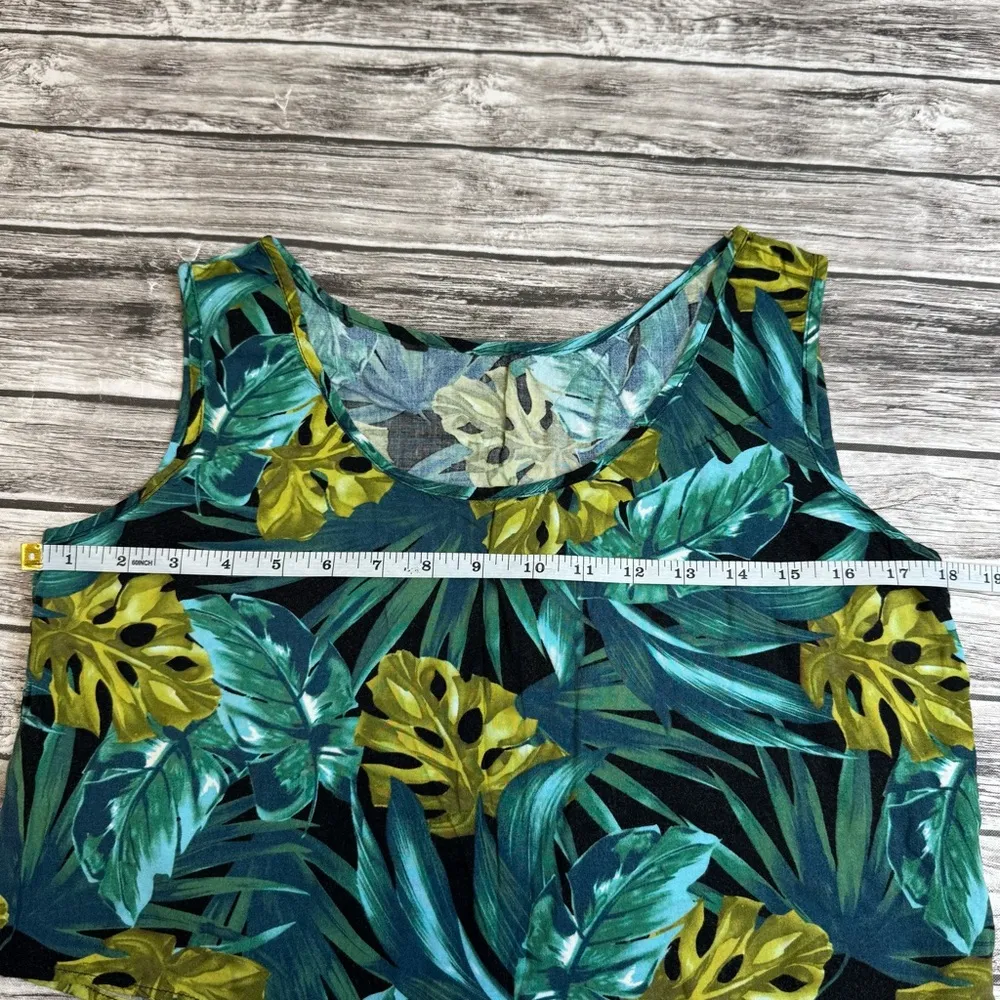 Brand Unknown Women's Lightweight Tropical Sleeveless Crop Top OS One Size Teal Blue Size M - Image 7