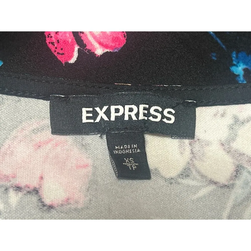 Express Multicolor Floral Sleeveless Square Neck Cami Tank Bodysuit Top Size XS - Image 4