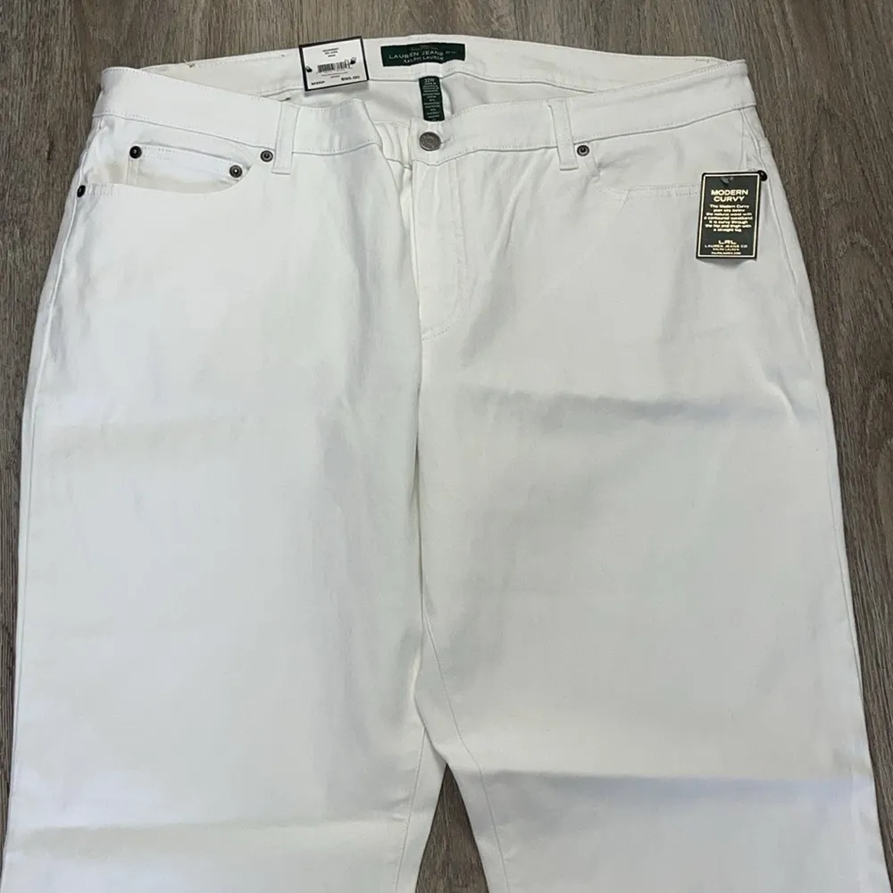 Lauren Ralph Lauren Modern Curvy Straight Leg Slimming Jeans Size 22W White - Image 11