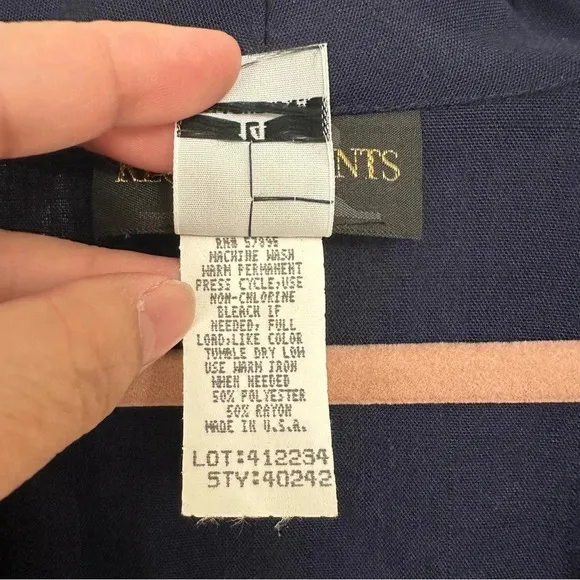 Vintage Requirements Blazer Womens Size‎ 14 One Button Classic Blue Lightweight - Image 5