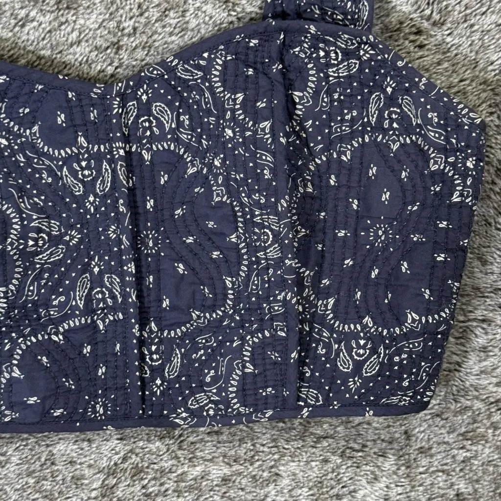 Madewell Quilted Sweetheart Crop Top Sz 2 - Image 3