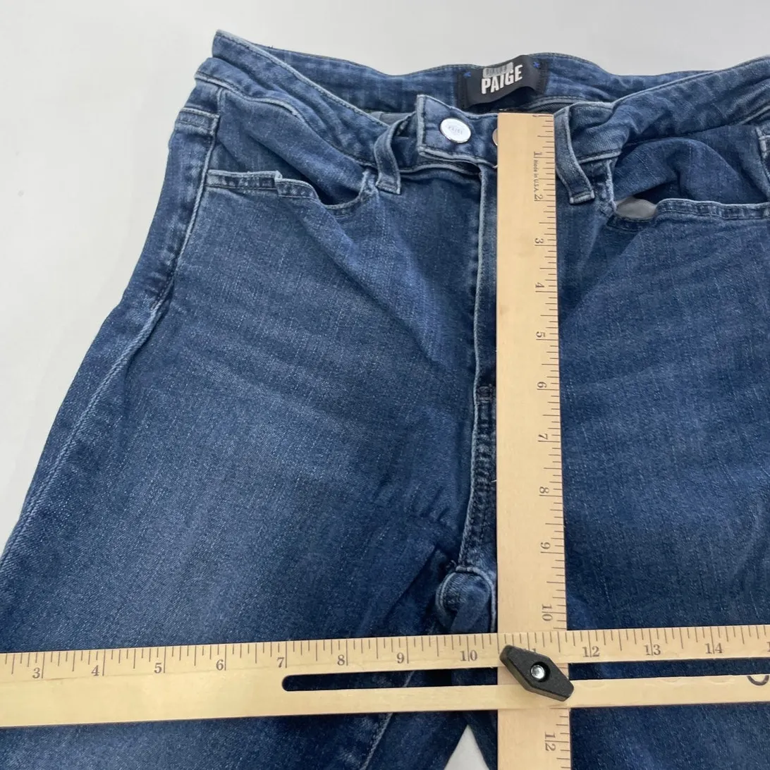 Paige Jeans Women 27 Solid Blue Denim Claudine Cropped Flare‎ Cotton - Image 9