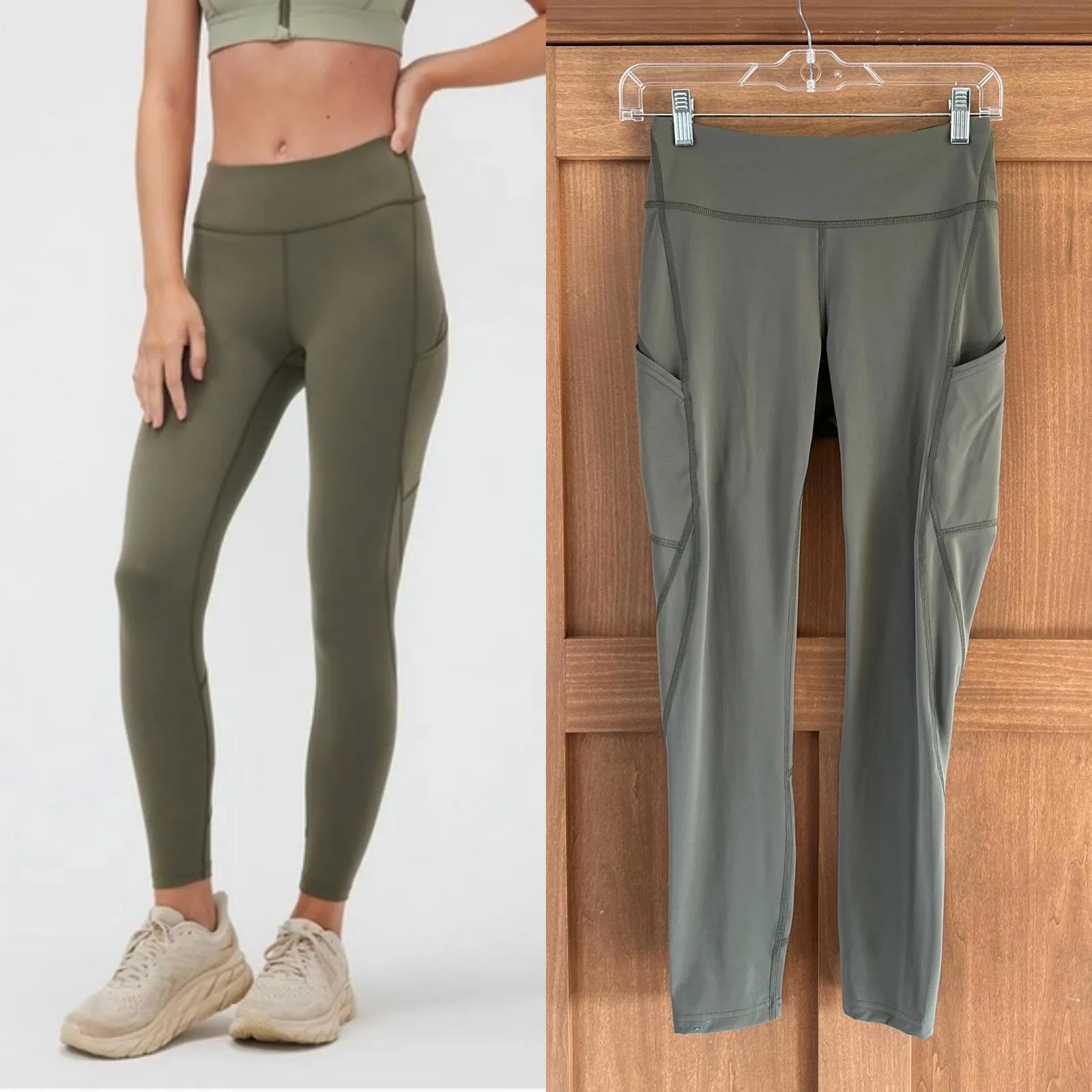 Outdoor Voices Zoom 7/8 Leggings in Tea Tree Green w/ Pockets Women’s size Small - Image 2