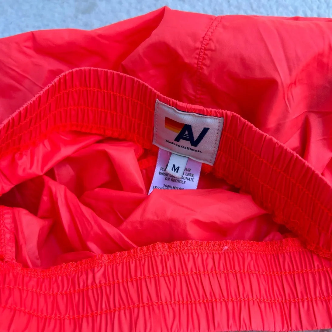 $168 Aviator Nation WOMEN'S ULTRA LIGHT JOGGER SHORTS - NEON RED Size Medium - Image 3