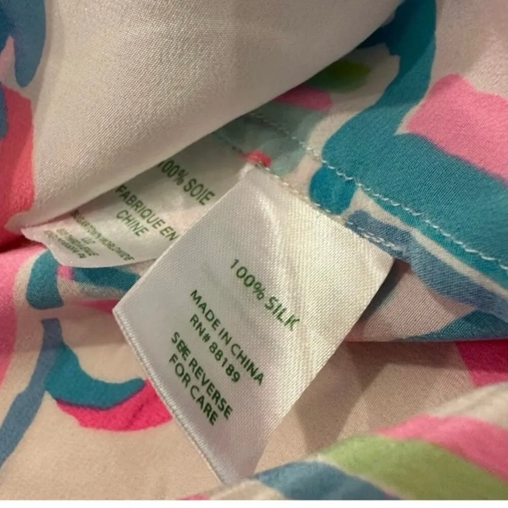 Lilly Pulitzer Pink Green Shellebrate Seashell Essie Top Sleeveless Size XS - Image 10