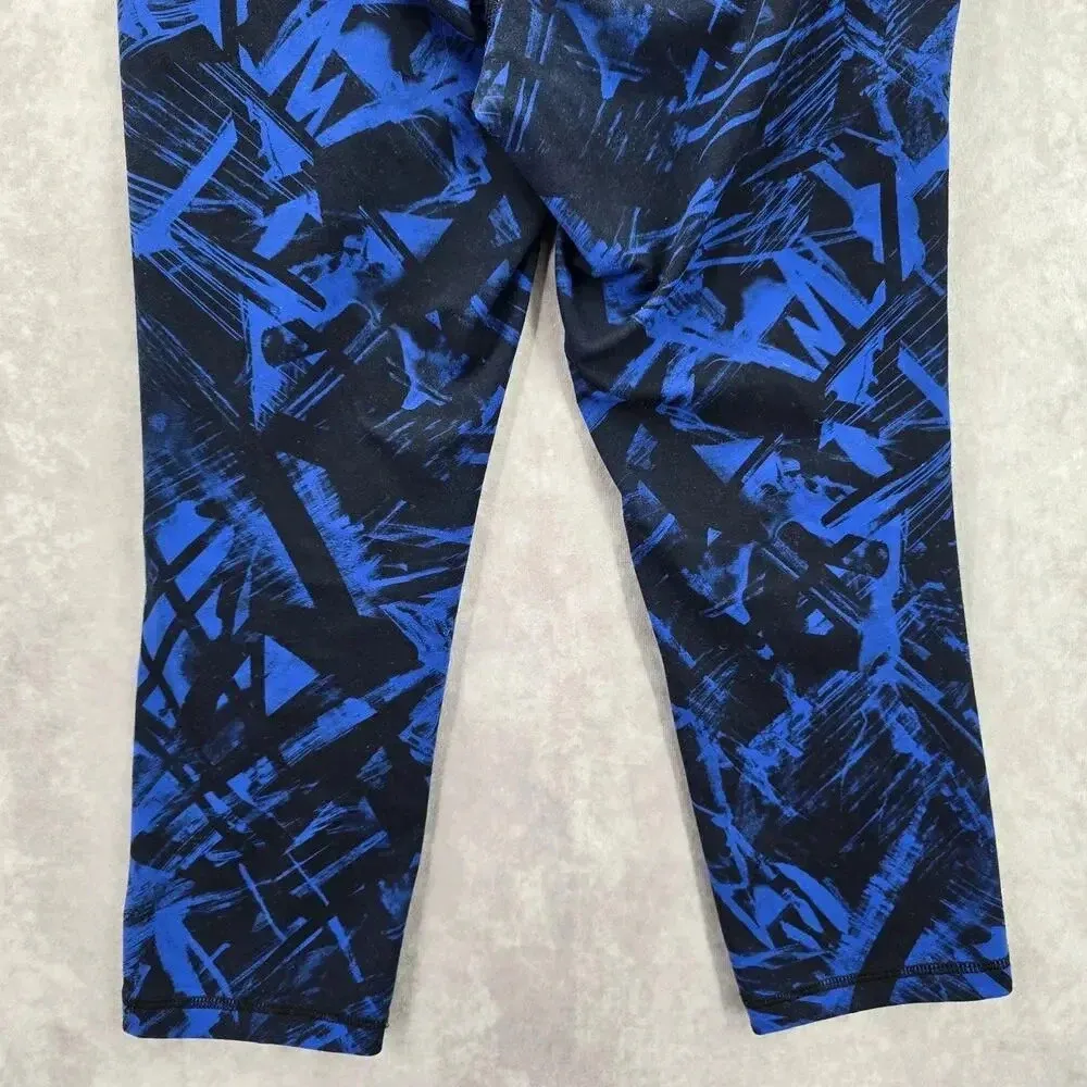 Old‎ Navy Active Blue Black Geometric Cropped Legging Pants Bottoms Small - Image 4