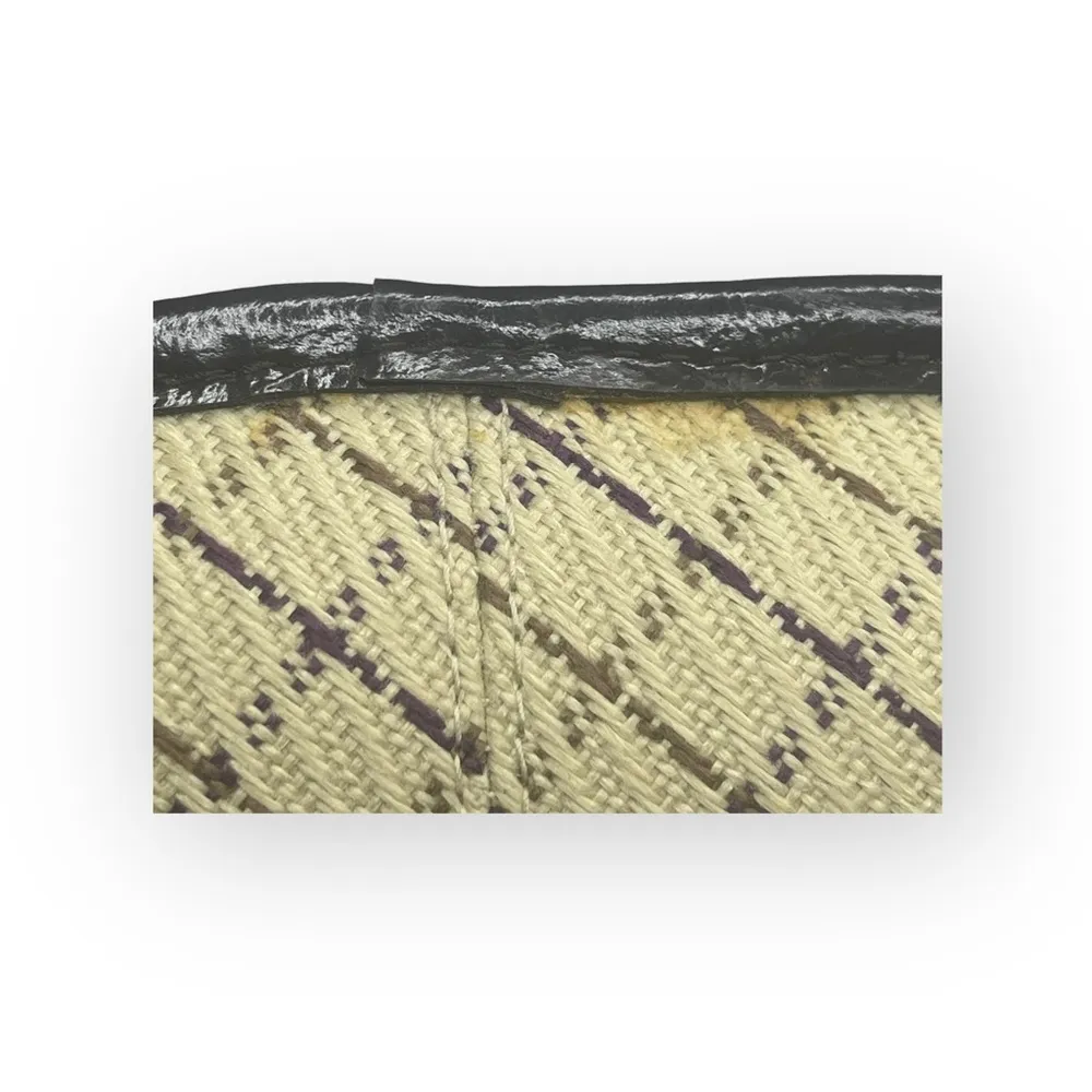 DKNY 𖣴 Woven Crosshatch Mini Bag Handbag 𖣴 Straw 𖣴 Choc Brown Leather Trim 𖣴 - Image 13