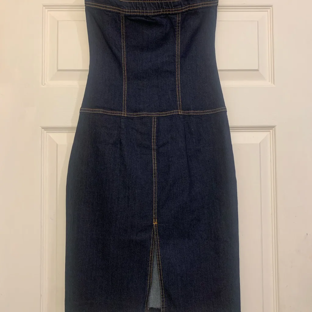 Good Time NWT Fitted Denim Sleeveless Medium Dress. 2965 - Image 6