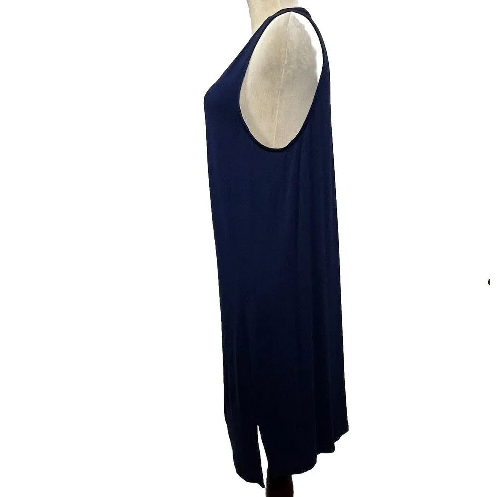 Everly  Medium Sleeveless Tank Dress‎ Pullover Knee Length With Front Slits - Image 2