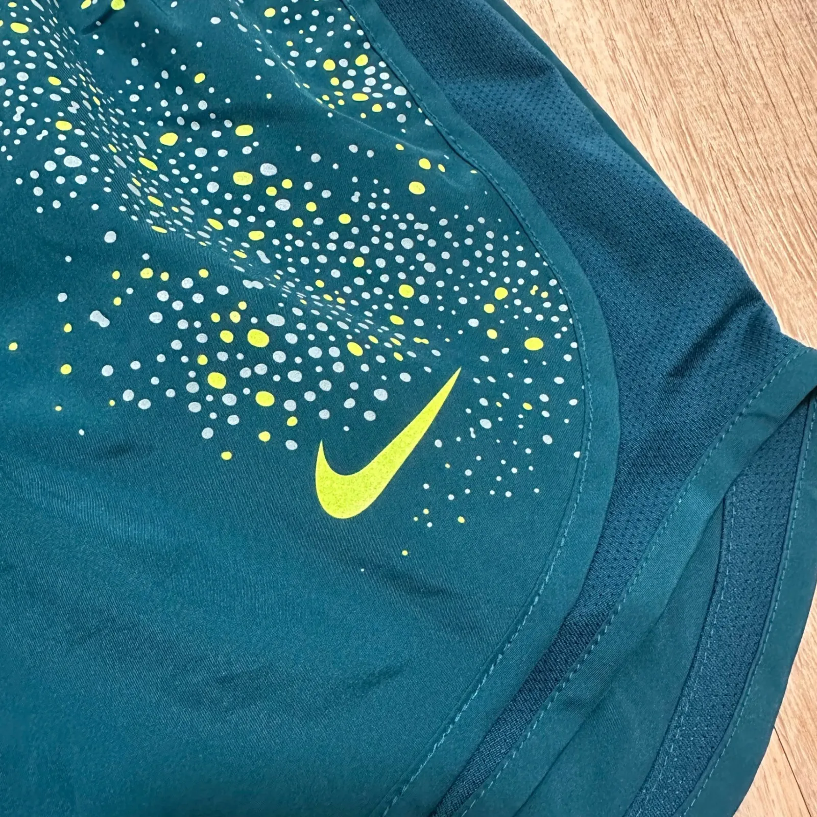 NIKE | Women's Dri Fit Teal Tempo Athletic Workout Running Shorts - Image 4