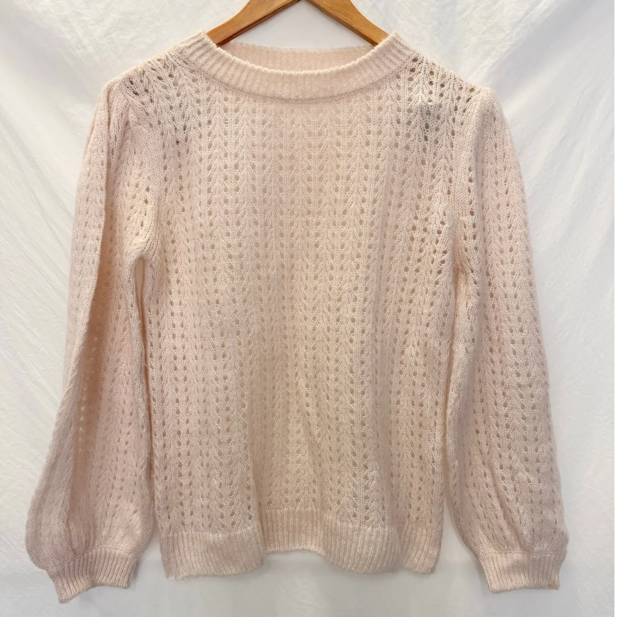 RAGDOLL LA Mohair Blend A Fuzzy Light Pink Pullover Sweater‎ XS - Image 5