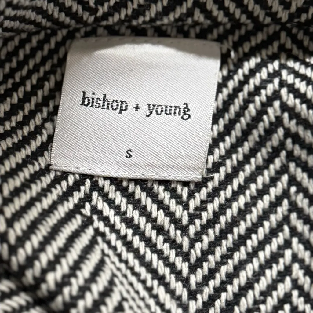 Bishop + Young Monochrome Herringbone Cape - Image 4