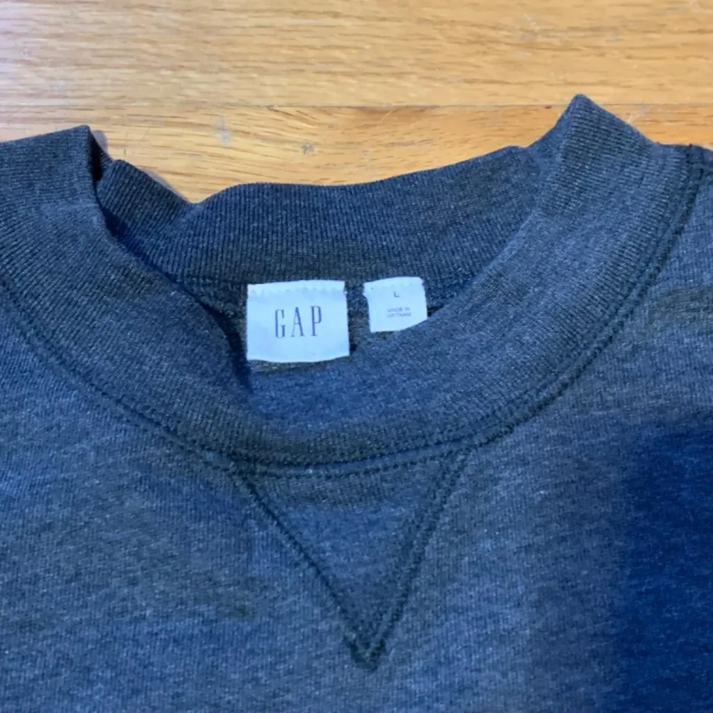 Gap Bell-Sleeve Crewneck Sweater Dark Charcoal Heather Gray Women's Large NWT - Image 7