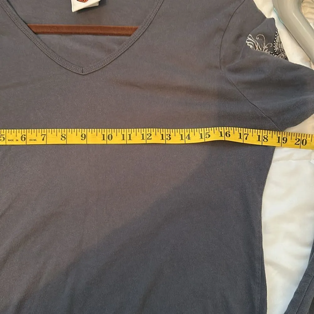 Harley Davidson VNeck LS T-shirt, Size XL - Image 8