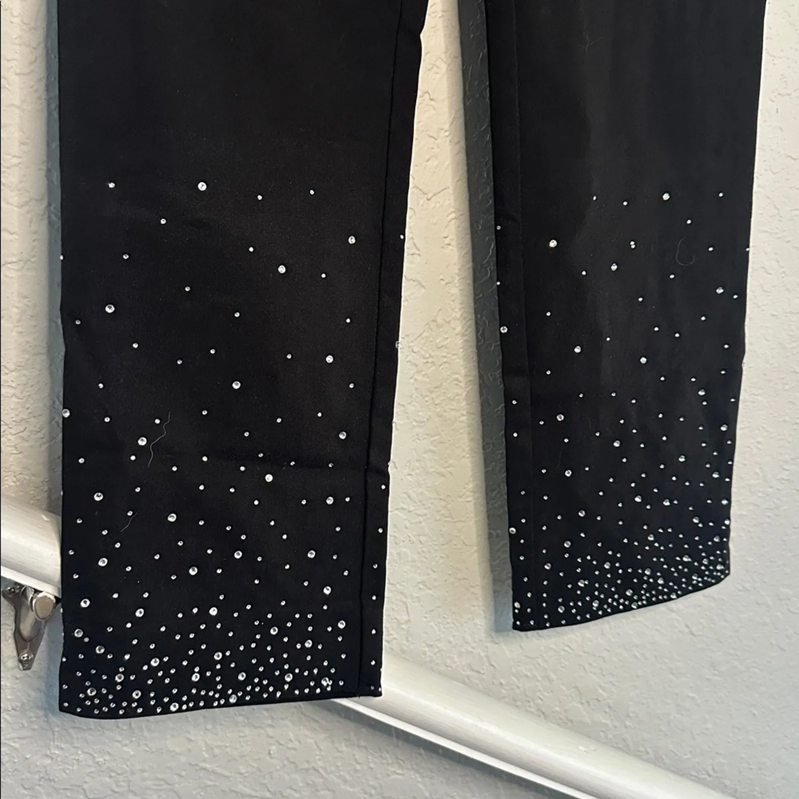 NEW Chico’s Black Ankle Pants Sequin Hem Sparkle Glam Party Mobwife Princess - Image 2
