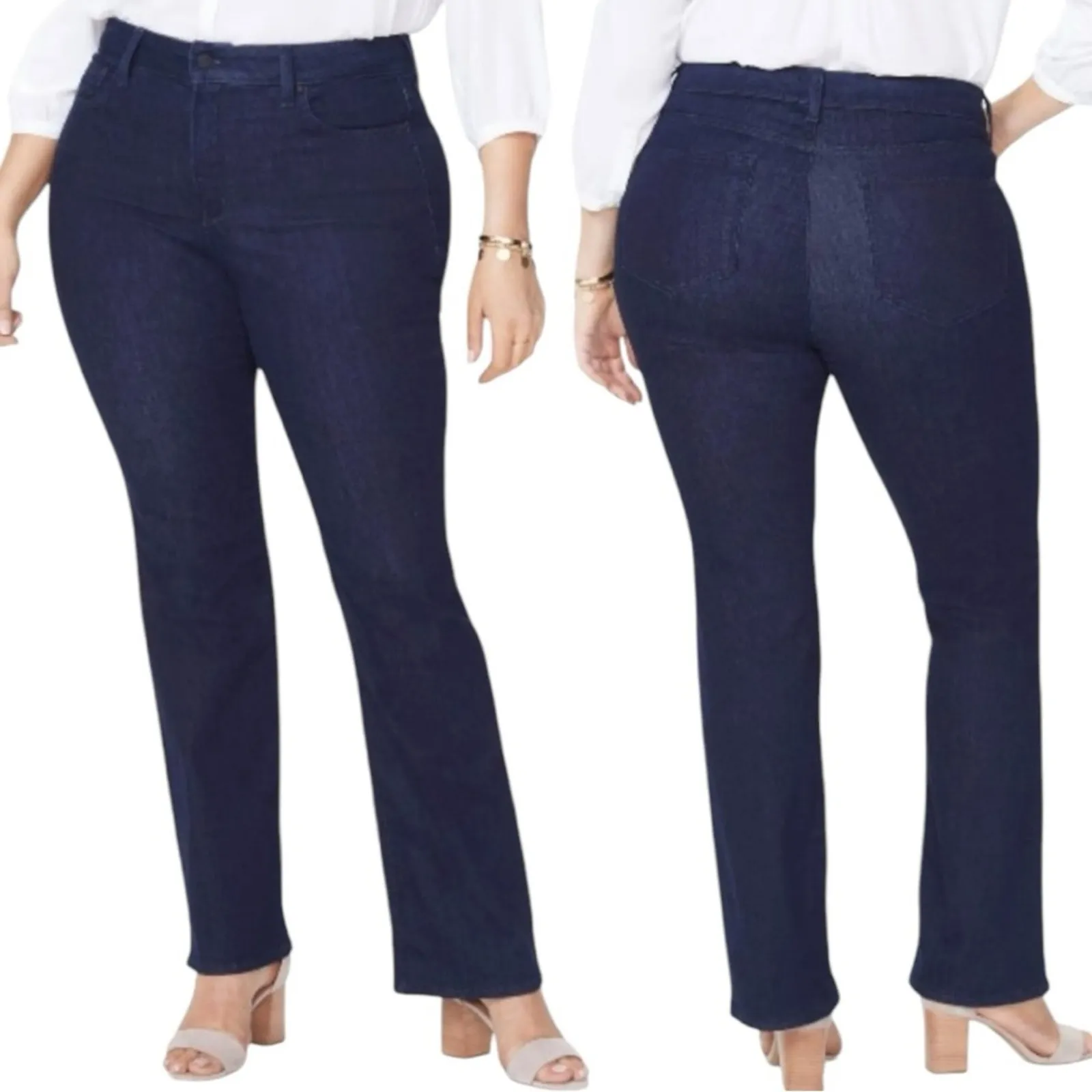 NYDJ Barbara Bootcut Jeans Mid Rise Dark Wash Slimming Women’s Plus Size 18W - Image 10