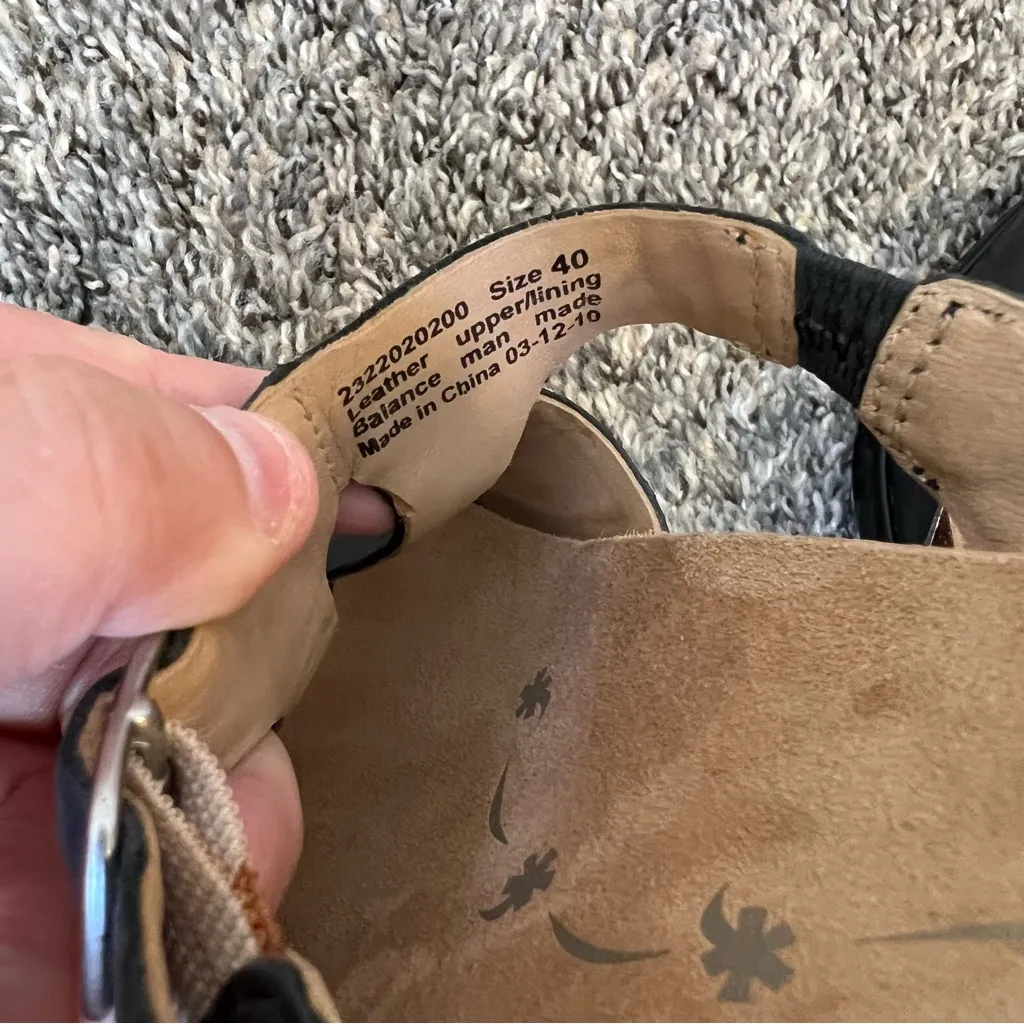 Dansko Women’s Black Leather‎ Kai Strappy Wedge Sandals Size 9.5-10 / EU 40 - Image 7