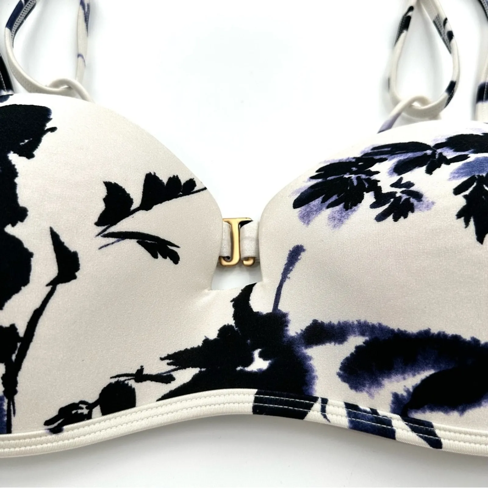 Athleta Floral Aqualuxe Print Square Plunge Bikini Top Size Small - Image 3