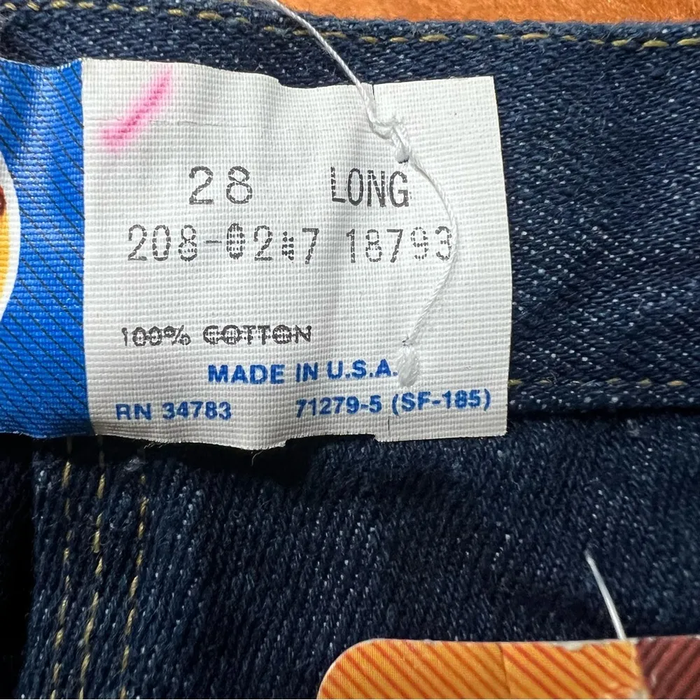 Vintage Lee Denim Bell Bottoms Flare leg jeans 70s New with tags USA dark wash - Image 3