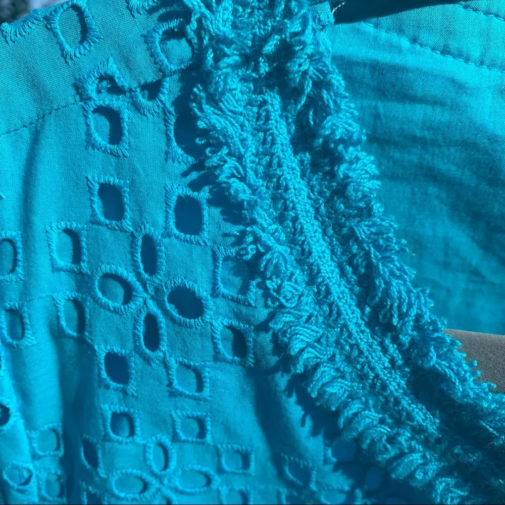 Crown & Ivy  Turquoise Eyelet Shift Dress NWT L10 - Image 13