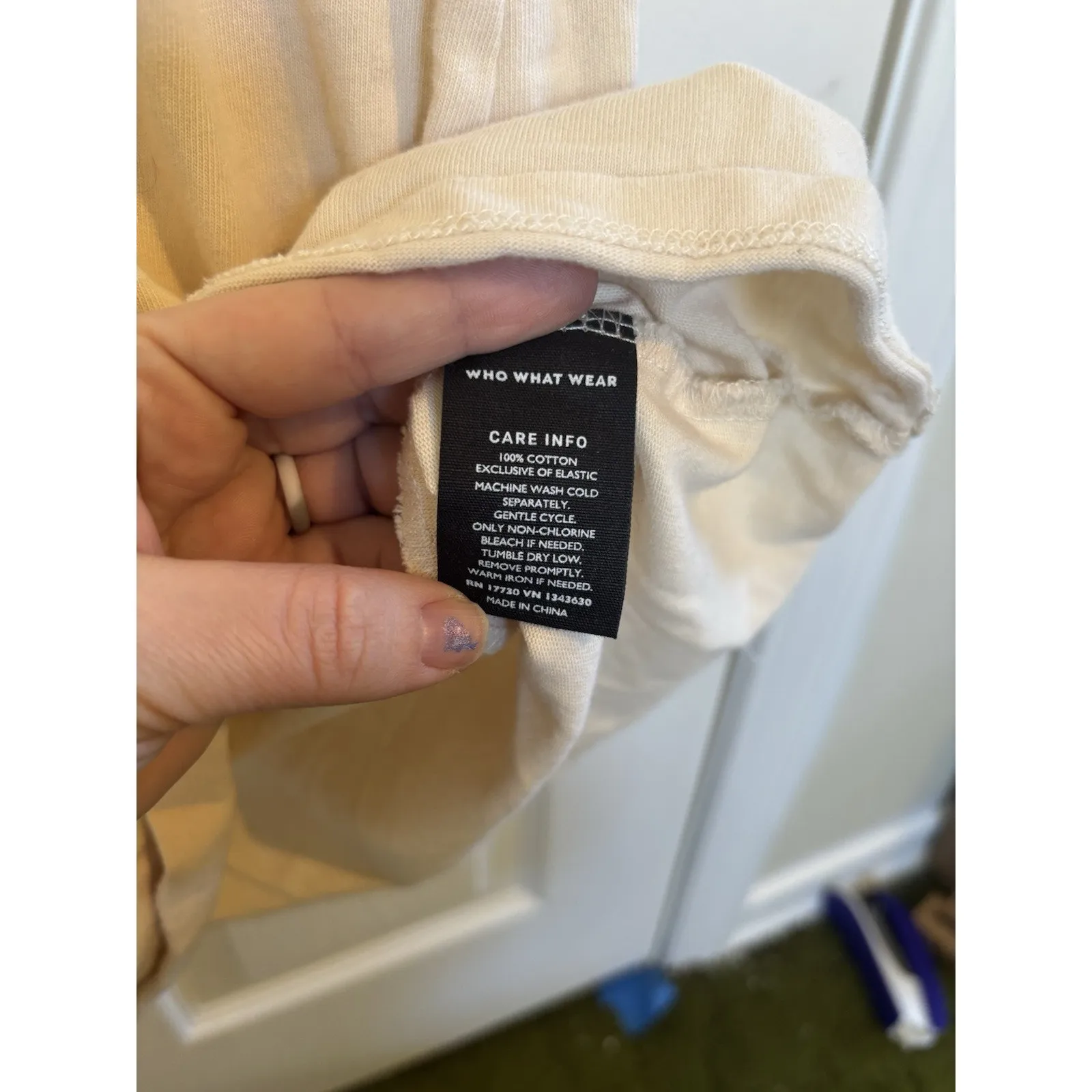 Who What Wear Beige Short Sleeve Dress Size Medium Cottage Pockets Minimalist - Image 7