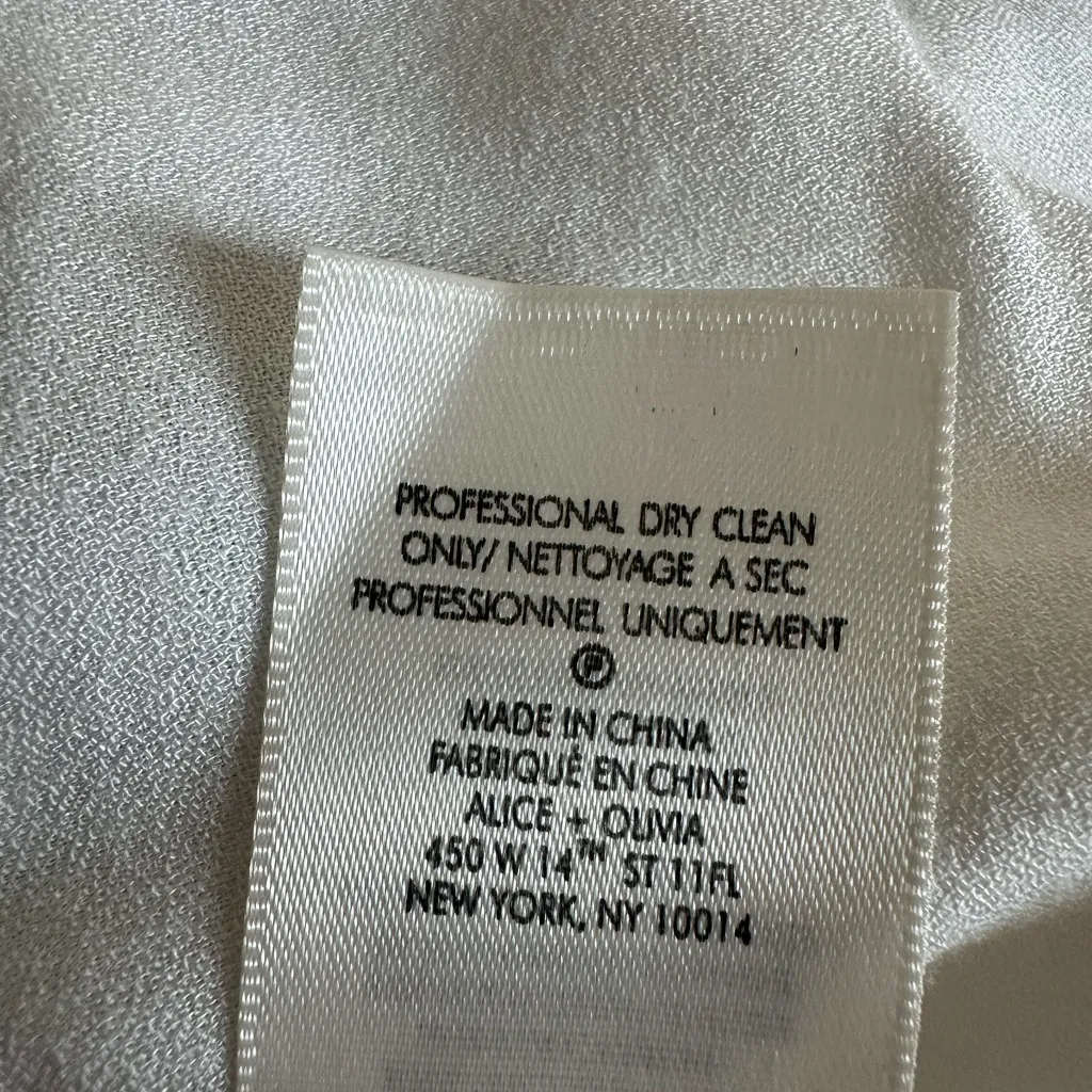 Alice + Olivia Trixie White Floral Coquette Mini Dress Sz 4 Sleeveless Party - Image 10