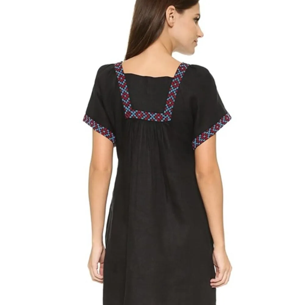 Madewell Embroidered Wanderer Mini Dress Size XXS Linen Boho Festival Colorful - Image 3