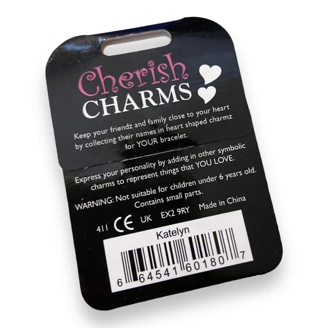Cherish Charms KATELYN‎ Name Bracelet Charm NEW NWT Silvertone Silver - Image 2
