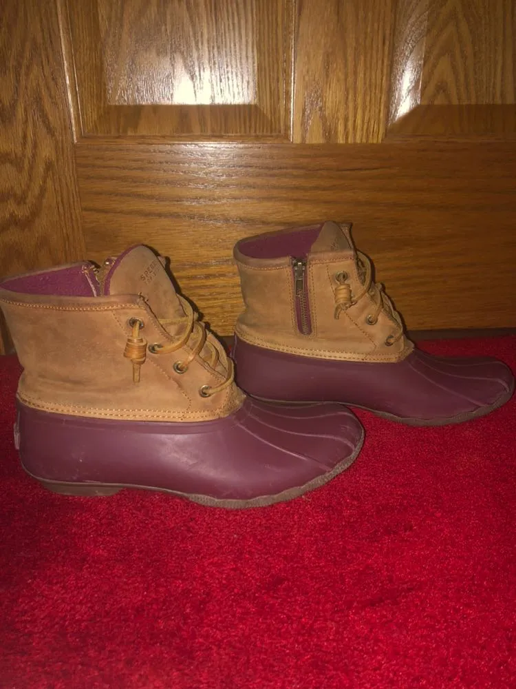 Sperry Top-sider Burgundy And Tan Duck Boot  - Image 6