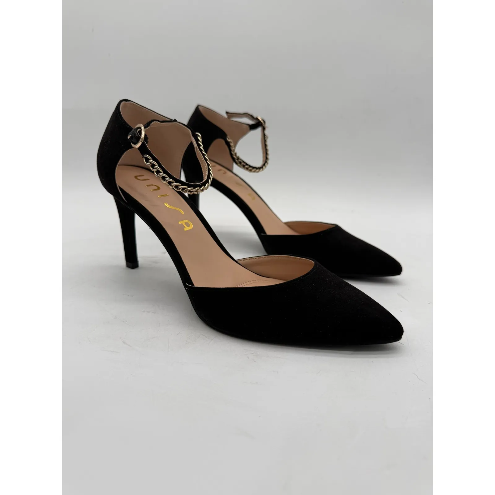 Unisa Yadira Point Toe d'Orsay Black Faux Suede Maryjane Pumps Women's 8 - Image 2