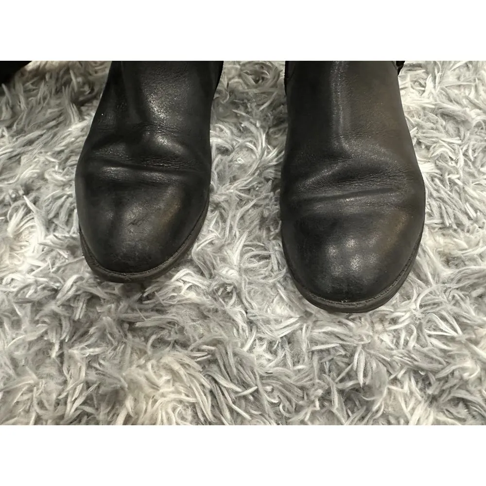 RALPH LAUREN MESA Black Leather Riding Gold Buckle Tall Equestrian Size 9 - Image 6