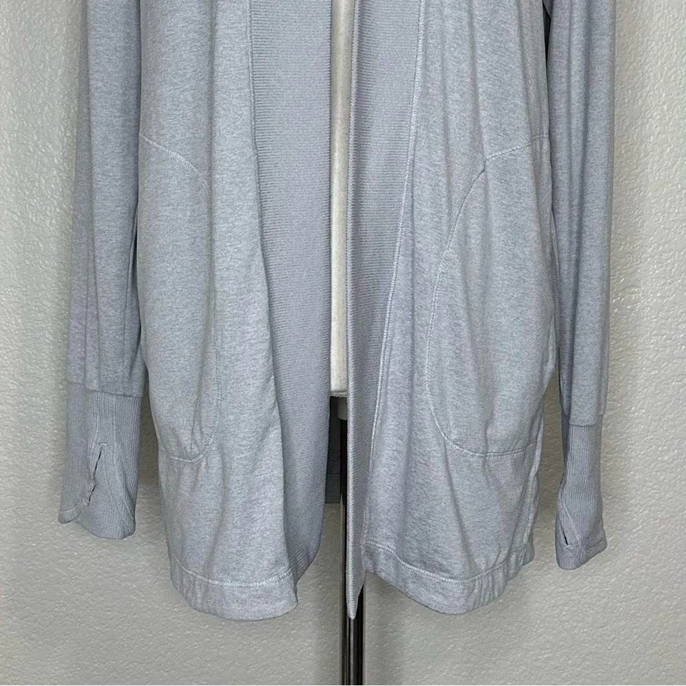 Athleta Gray Uptempo Wrap Noreweigan Hooded Cardigan Sweater - Image 4